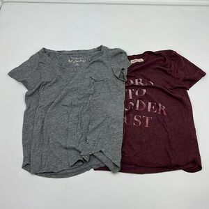 2pcs T-shirts Burgundy and Grey